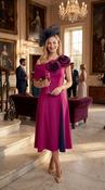 Irresistible - 2 tone dress with shoulder rosettes - Pink/Navy