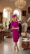 Irresistible - Fitted dress with shoulder bow detail - Pink