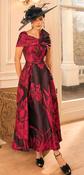 Veni Infantino - Floral Jacquard Midi Dress - Burgundy/Navy Print image