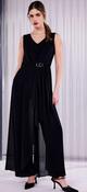 Kate Cooper - V Neck jumpsuit with chiffon - Black image