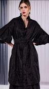 Kate Cooper - Coat with puff sleeve with wrap belt - Black image