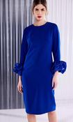 Kate Cooper - Round neck midi dress with puff sleeve detail - Cobalt image