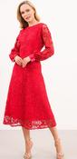 Caroline Kilkenny - Long sleeve lace midi dress - Red image
