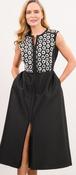 Caroline Kilkenny - sleeveless midi dress - Black/White