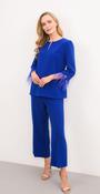 Caroline Kilkenny - Suit with feather detail on sleeve - Cobalt