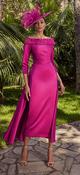 Veni Infantino - Off the shoulder dress with overskirt at back - Magenta image