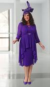 Veromia - Dress with chiffon overlayer - Purple image