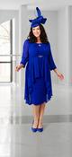 Veromia - Dress with chiffon overlayer - Cobalt image