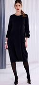 Kate Cooper - Baloon shape dress with scallop detail on sleeve hem - Navy