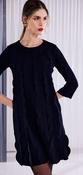 Kate Cooper - Round neck dress with scallop frill at front - Navy image