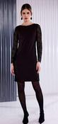 Kate Cooper - Dress with lace panels and lace sleeve - Black and Chocolate image