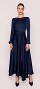 Carla Ruiz - long sleeve dress with neck detail - Navy image