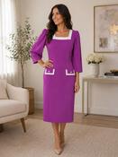 Coco Doll- Square neck dress - Purple image