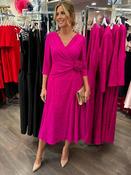 Cassandra  - V Neck wrap effect dress - Pink image