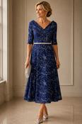 Irresistible - V neck A line dress - Navy