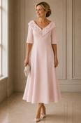 Anoola - V neck dress A-line - Pink