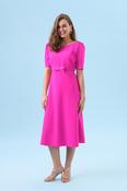 Caroline Kilkenny -  Round neck dress - short sleeve - Magenta image