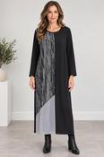 Ora - Round neck dress with colour block panels