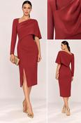 Carla Ruiz - One sleeve dress with neck detail image