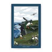 Coastal Puffins Tea Towel