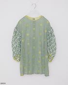 Antipast Embroidery Top in Green and Yellow