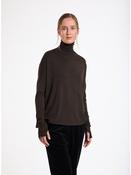 Lis Lareida Long Sleeve Jersey Turtleneck in Coffee