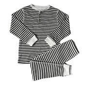 Black &amp; White Candy Stripe Organic Waffle Cotton Set
