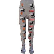 London Kids Organic Tights - Buses, Big Ben and Phone-boxes on Grey image