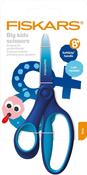 Fiskars Designer Non-Stick Pointed-Tip Left-Handed 5 Scissors for Kids  4-7, School Supplies, Pixel 