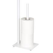 Free Standing Matte Black Toilet Paper Holder Stand White Marble Base —  Marmolux