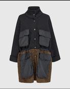 Urban Supply  Drawstring Jacket - Brown and Black Edgy Everyday Utility