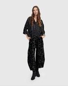 Alembika Flocked Lantern Pants Crescent - Black