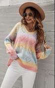 FS Collection Pastel Rainbow Heart Jumper - Multicoloured