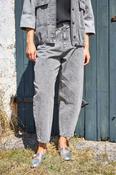 Black Colour Izzy Barrel Pants - Grey image