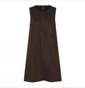 Soulmate Suede Effect A-line Dress - Chocolate Brown image