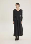 Chicard High-Waisted Pleated Midi Skirt - Black image