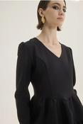 Chicard Long Sleeve Peplum Top - Black image