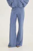 Chicard Suede High Waisted Wide-leg Trousers - Blue image