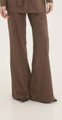 Chicard Suede High-Waisted Wide-leg Trousers - Chocolate Brown image