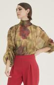 Chicard Printed Blouse With Ruffled Sleeve - Multi image