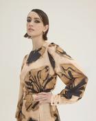 Chicard Abstract Printed Blouse - Beige - Black