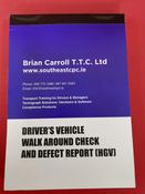 A5 50 Page Duplicate Driver Walkaround Check &amp; Defect Report Books (HGV)