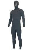 Alder Evo Fire Hooded Men's 6/4mm Chest Zip Wetsuit- Black image