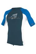 O'Neill Youth Premium Skins S/S Rash Guard - Cadet Blue/White/Ocean image