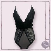 Vintage Black Lace Bodysuit