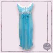 Vintage Circa 1970s Turquoise Tie Nightdress image