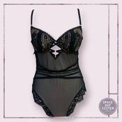 Vintage Champagne &amp; Black Bodysuit