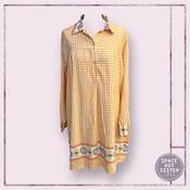 Vintage Grid Orange Cotton Nightdress