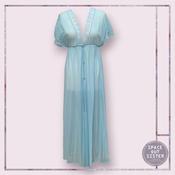 Vintage Lace Sleeve Blue Robe