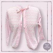 Vintage Bed Jacket in Pink &amp; White